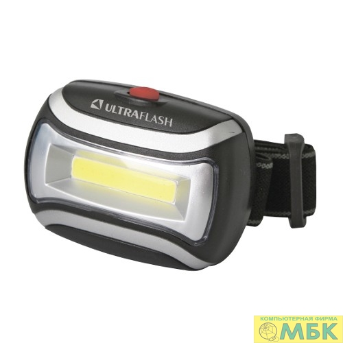 картинка Ultraflash LED5380 (фонарь налобн.черн. 3 Вт COB LED, 3 реж, пласт, пакет) от магазина МБК