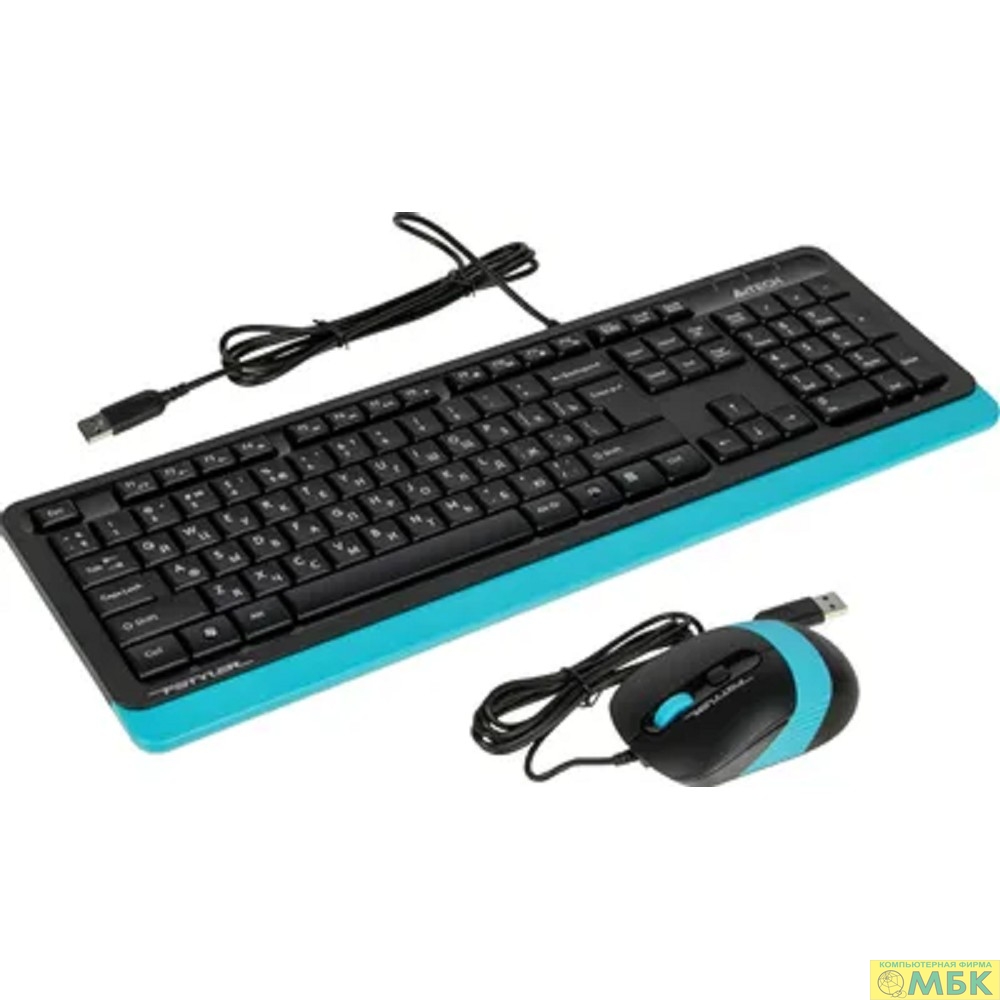 картинка Клавиатура + мышь A4Tech Fstyler F1010 клав:черный/синий мышь:черный/синий USB Multimedia [1147546] от магазина МБК