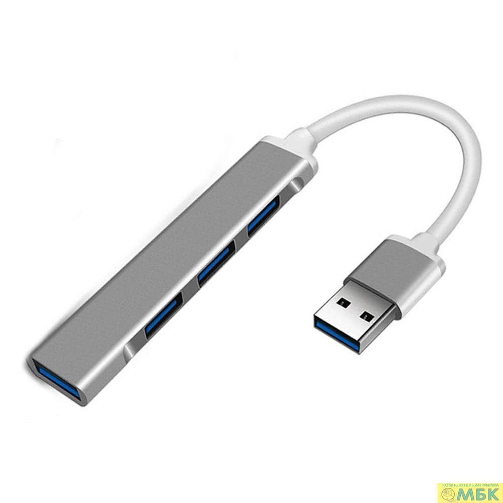 картинка ORIENT CU-322, USB 3.0 (USB 3.1 Gen1)/USB 2.0 HUB 4 порта: 1xUSB3.0+3xUSB2.0, USB штекер тип А, алюминиевый корпус, серебристый (31234) от магазина МБК