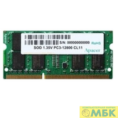 картинка Apacer DDR3 SODIMM 4GB DV.04G2K.KAM PC3-12800, 1600MHz, 1.35V от магазина МБК