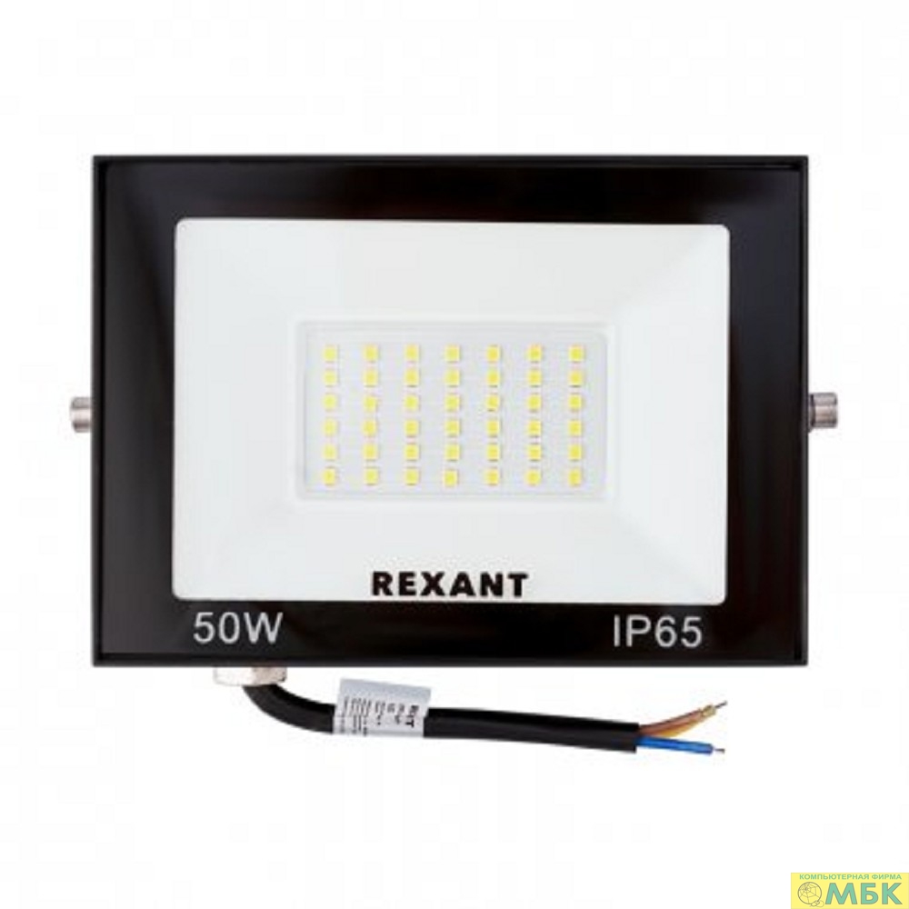картинка Rexant 605-033 Прожектор светодиодный СДО 50Вт 4000Лм 4000K нейтральный свет, черный корпус  от магазина МБК