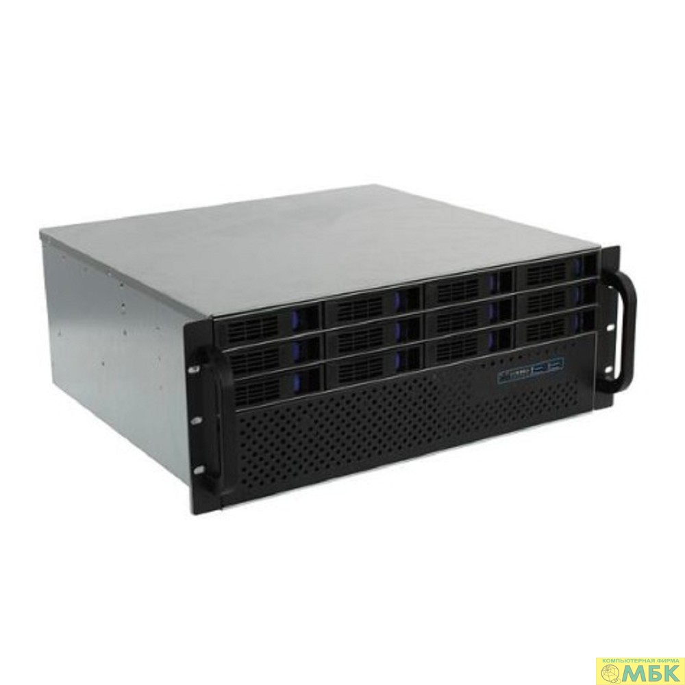 картинка Procase ES412XS-SATA3-B-0 Корпус 4U Rack server case (12 SATA3/SAS 12Gb hotswap HDD), черный, без блока питания, глубина 400мм, MB 12"x13" от магазина МБК