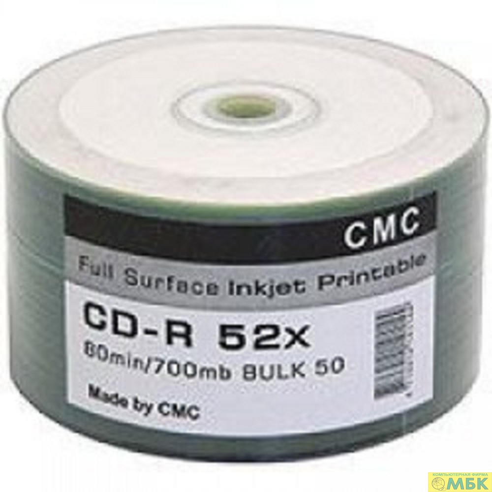 картинка Диски CMC CD-R 80 52x Bulk/50 Full Ink Print  от магазина МБК