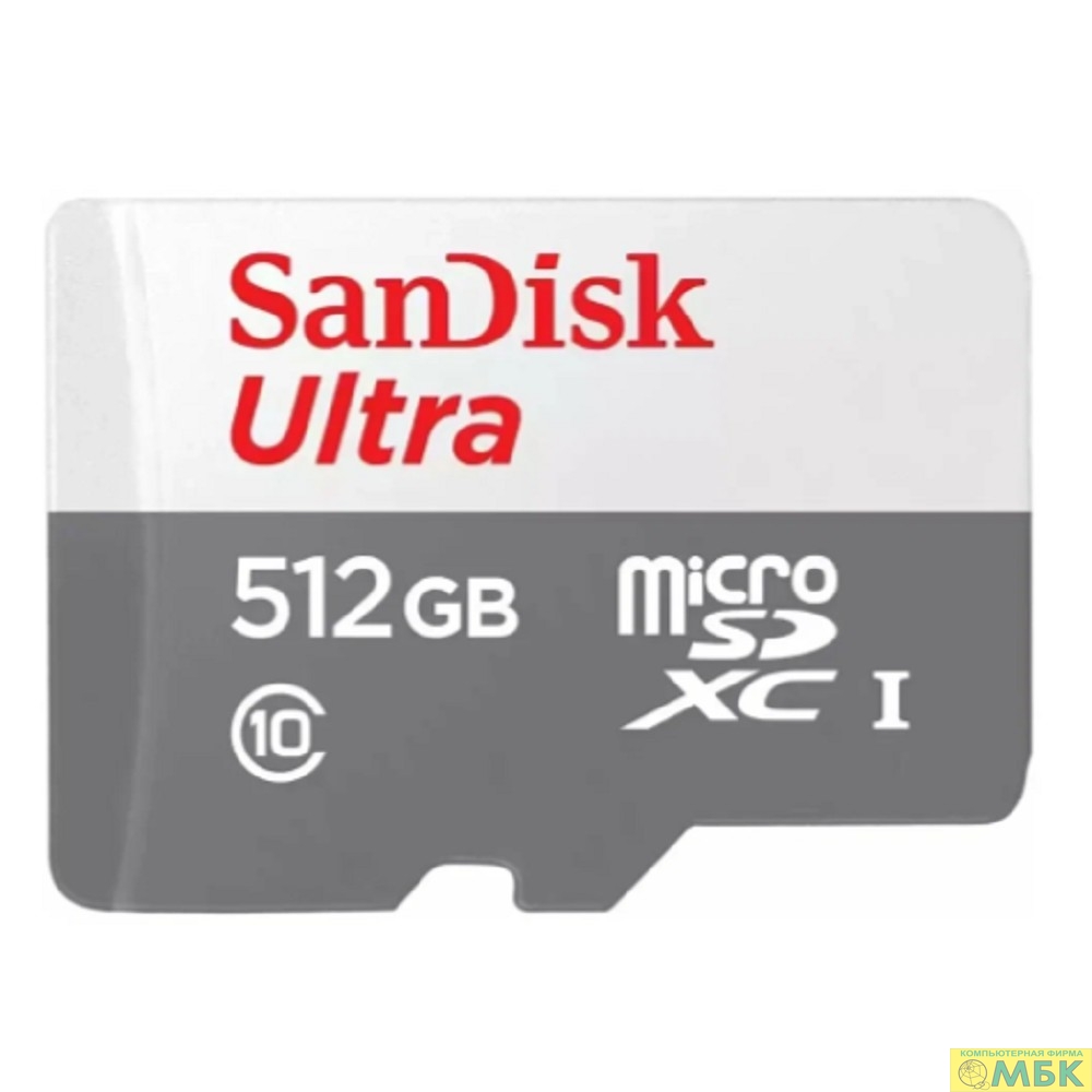картинка Micro SecureDigital 512GB SanDisk microSDXC Class 10 Ultra UHS-I A1 100MB/s от магазина МБК