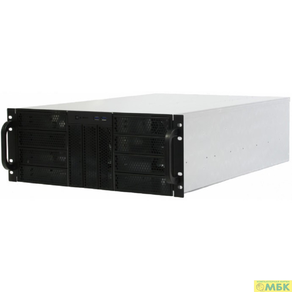картинка Procase Корпус 4U server case,11x5.25+0HDD,черный,без блока питания,глубина 550мм,MB CEB 12"x10,5", панель вентиляторов 3*120x25 PWM [RE411-D11H0-FC-55] от магазина МБК