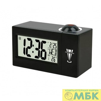 картинка Perfeo Часы-будильник "Briton", чёрный, (PF-F3605) время, температура, дата [PF_C3744] от магазина МБК