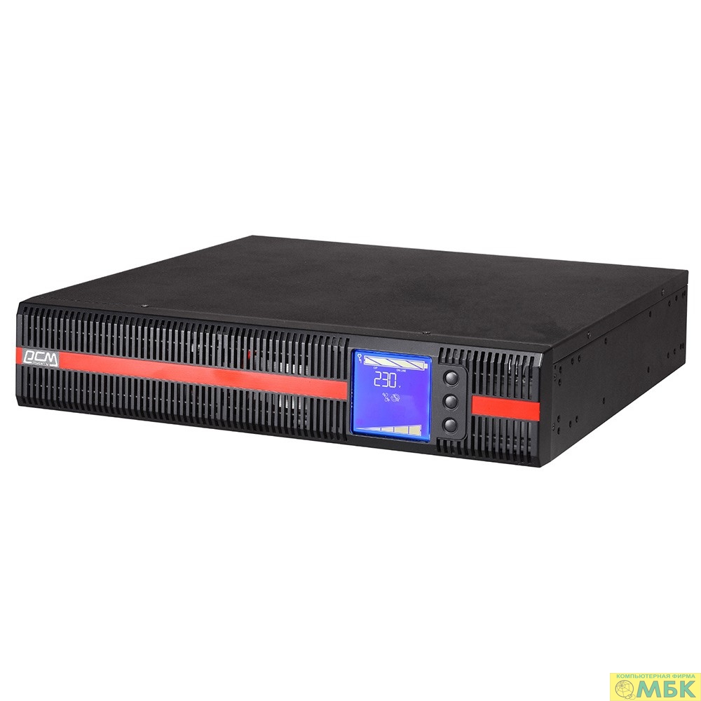 картинка PowerCom Macan MRT-1000SE ИБП {Online, 1000VA / 1000W, Rack/Tower,IEC, LCD, Serial+USB, SNMPslot, подкл. доп. батарей} (1076118) от магазина МБК