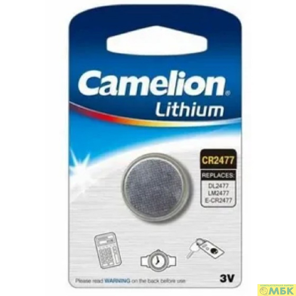 картинка Camelion CR2477 BL-1 (CR2477-BP1, батарейка литиевая,3V) (1 шт. в уп-ке)  от магазина МБК