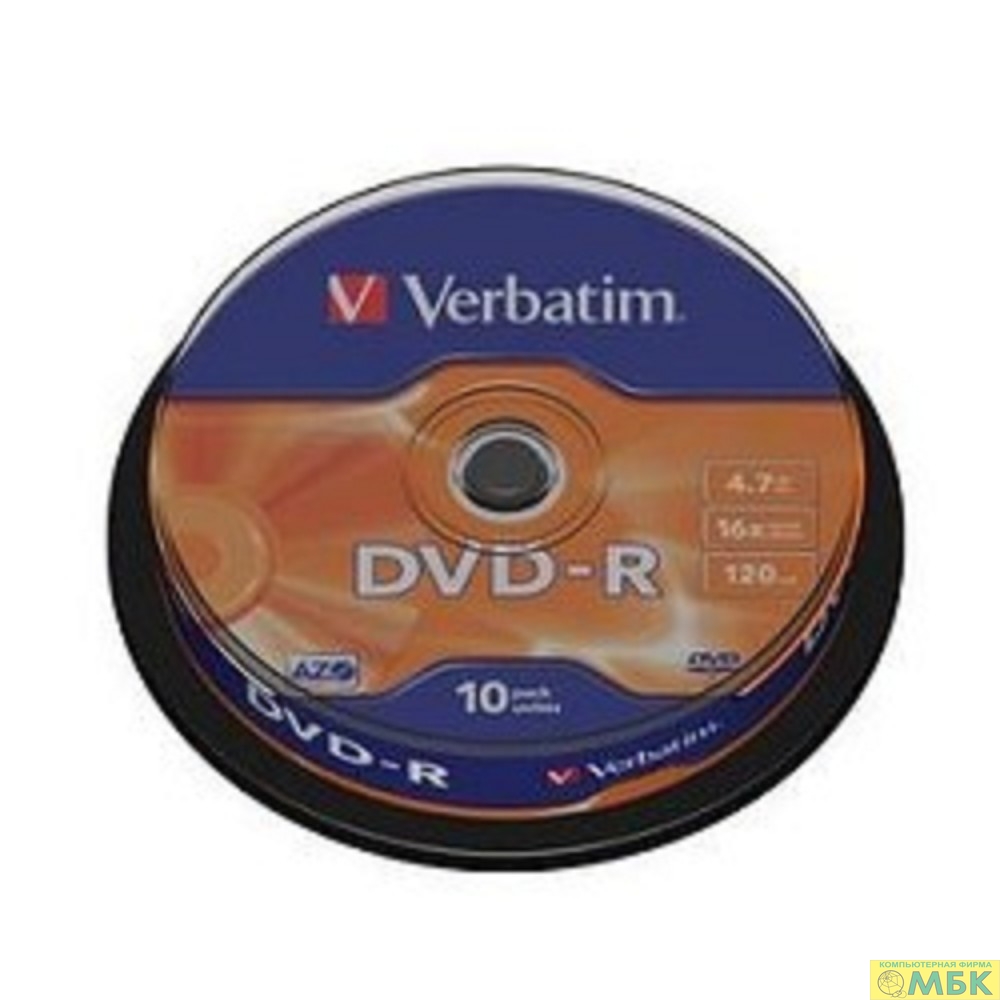 картинка Verbatim  Диски DVD-R  4.7Gb 16х, 10 шт, Cake Box (43523) от магазина МБК