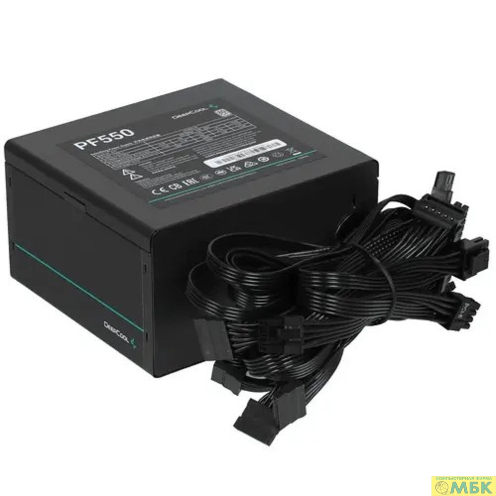 картинка Блок питания Deepcool ATX 550W PF550 80 PLUS (20+4pin) APFC 120mm fan 6xSATA RTL от магазина МБК