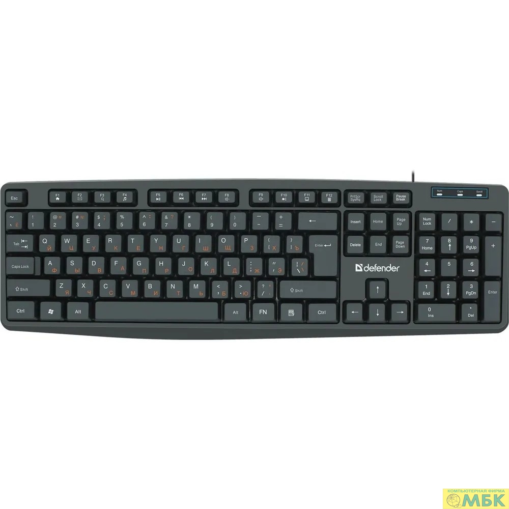картинка Defender Клавиатура Concept HB-164 { проводная, RU, черный, 104+FN, 1.8м }					 от магазина МБК