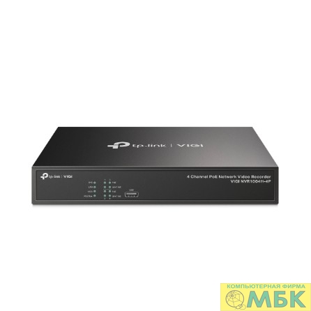 картинка TP-Link VIGI NVR1004H-4P VIGI 4-канальный сетевой видеорегистратор с поддержкой PoE+ от магазина МБК
