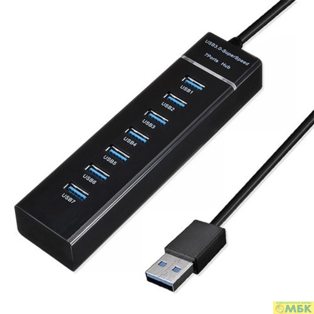 картинка KS-is KS-568 USB хаб 7 x USB 2.0 F в USB 3.0 Type A M с БП														 от магазина МБК