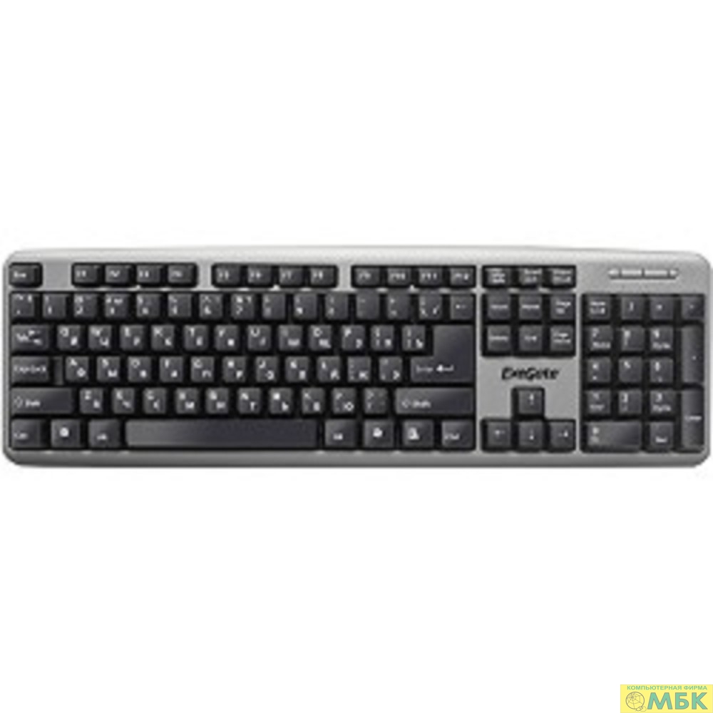 картинка Exegate EX264086RUS Клавиатура Exegate LY-401, <USB, серебристый корпус, 104кл, Enter большой> Color box от магазина МБК