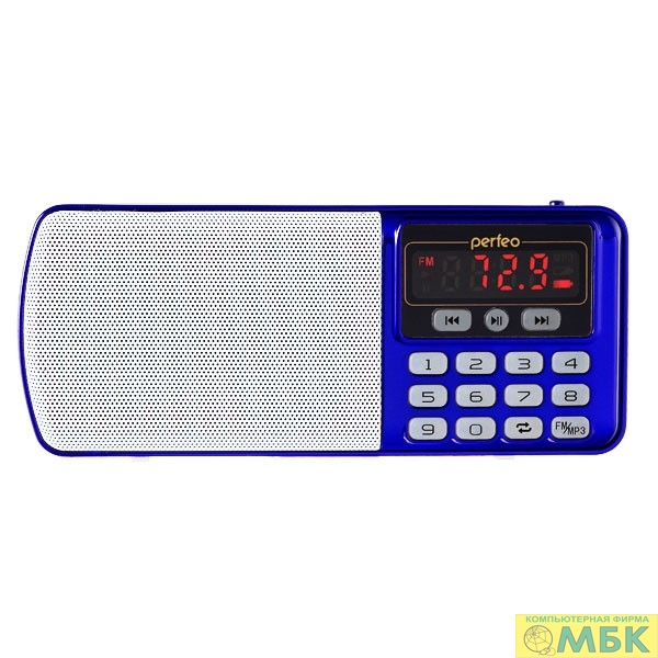 картинка Perfeo радиоприемник цифровой ЕГЕРЬ FM+ 70-108МГц/ MP3/ питание USB или BL5C/ цвет синий (i120-BL) [PF_5027] от магазина МБК