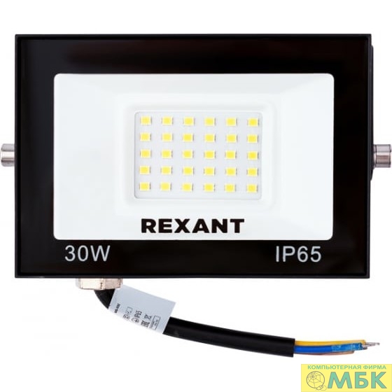 картинка Rexant 605-032 Прожектор светодиодный СДО 30Вт 2400Лм 4000K нейтральный свет, черный корпус от магазина МБК