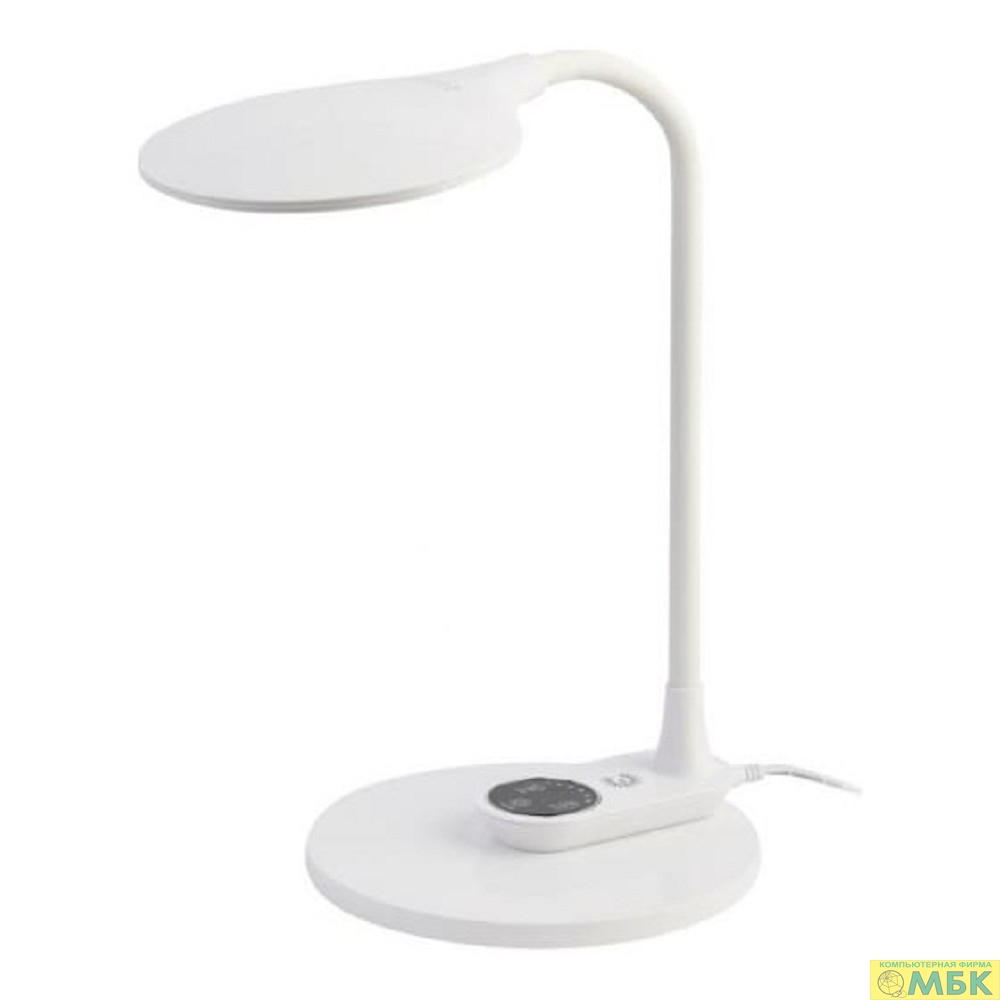картинка ЭРА Б0052774 Настольный светильник NLED-498-10W-W светодиодный со съемным основанием белый, выбор цвет температуры, три уровня яркости от магазина МБК