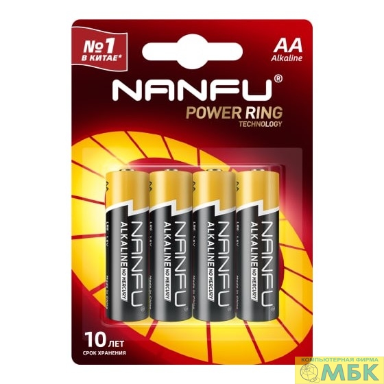 картинка Nanfu Батарейка щелочная AA (4шт.) от магазина МБК