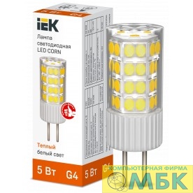картинка Iek LLE-CORN-5-230-30-G4 Лампа LED CORN капсула 5Вт 230В 3000К керамика G4 от магазина МБК